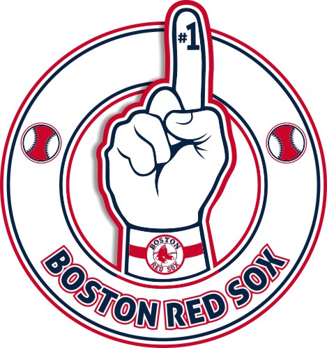 Number One Hand Boston Red Sox logo iron on paper